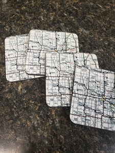 Vintage map Sioux Falls Coaster